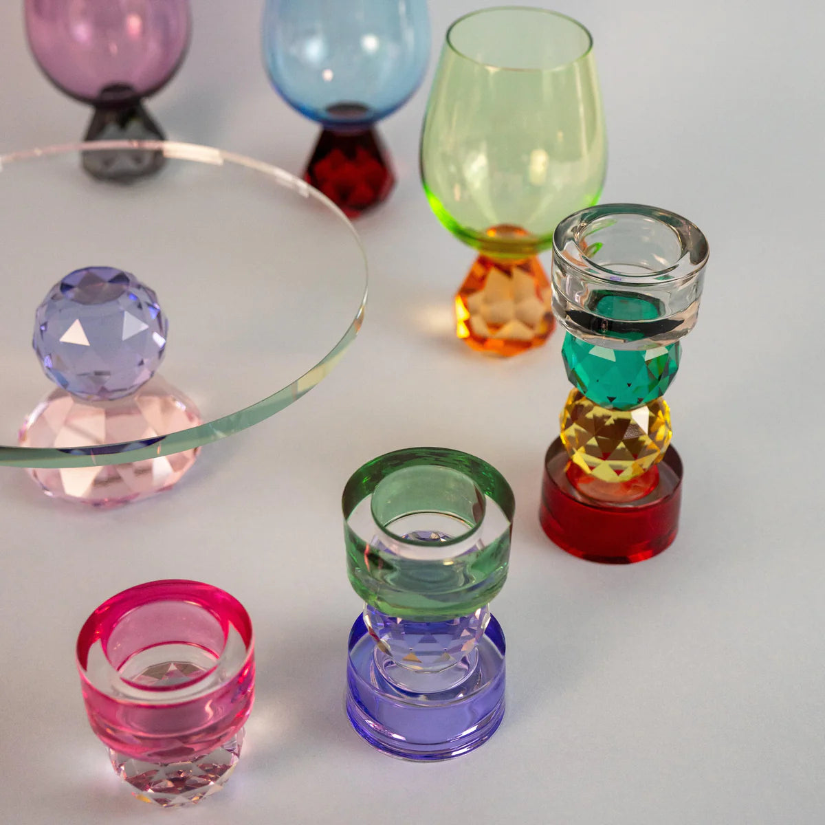 Diamond Kokteilglas - Gler/fjólublátt