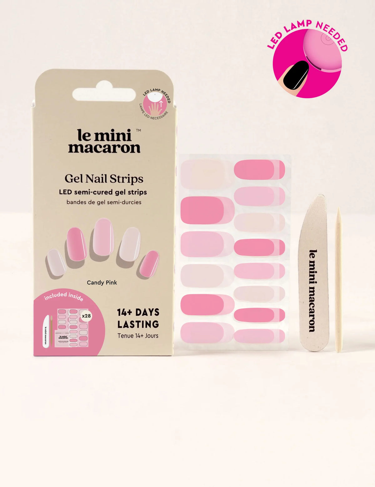 Gel Nail Strips - Candy Pink