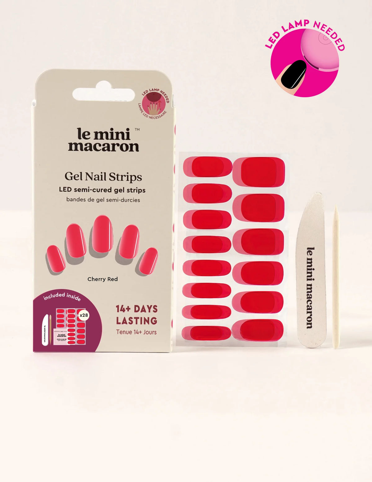 Gel Nail Strips - Cherry Red