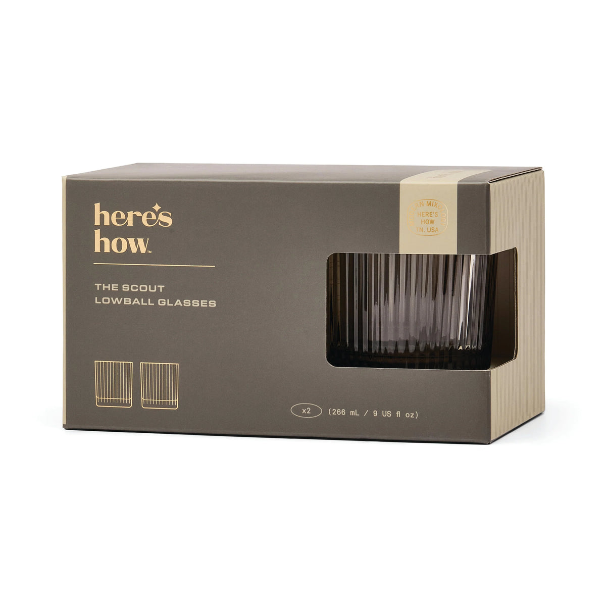 The Scout Lowball Glass - 2 stk. Smoke