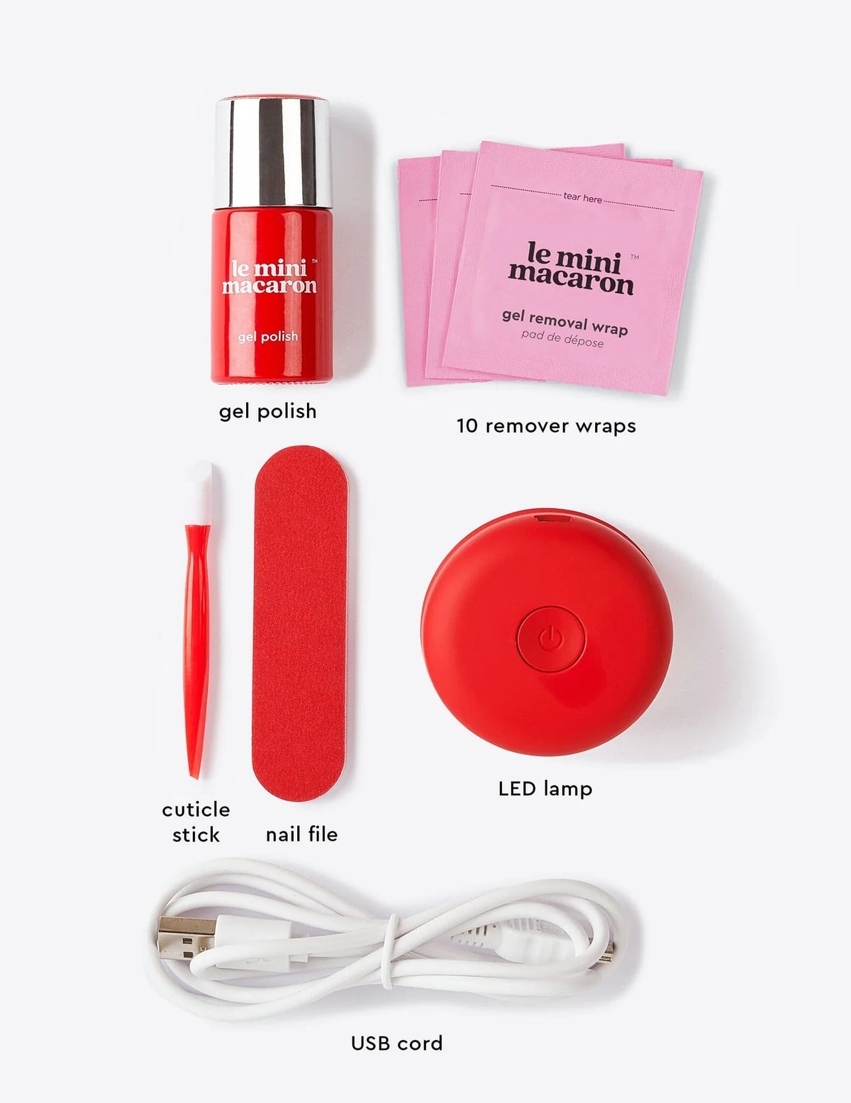 Gel Manicure Sett - Cherry Red