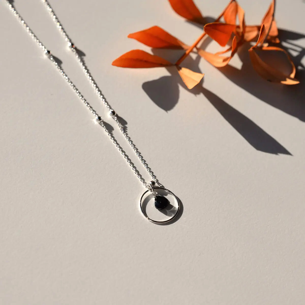 Hálsmen Silfur - Svart