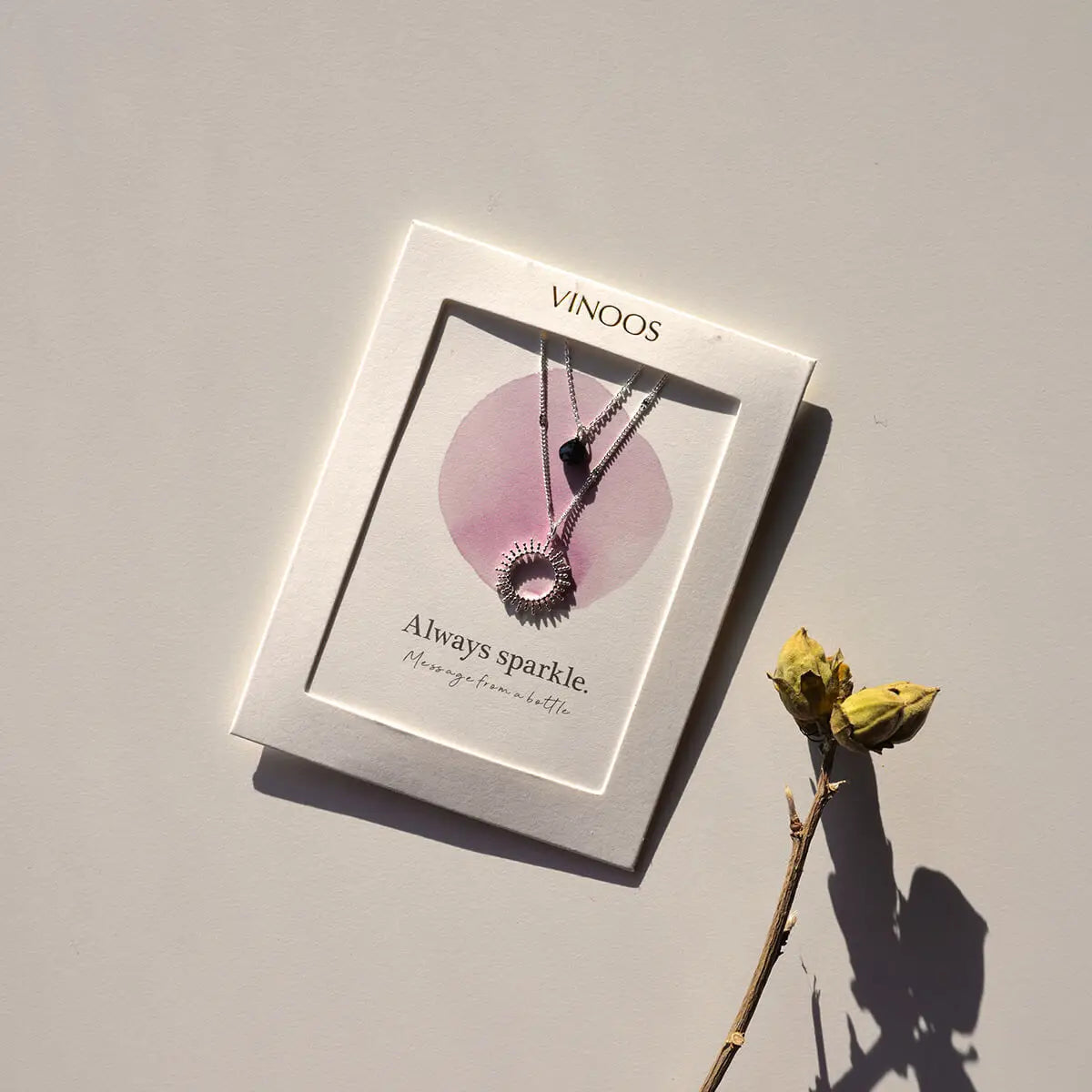 Hálsmen Sól Silfur- Svart