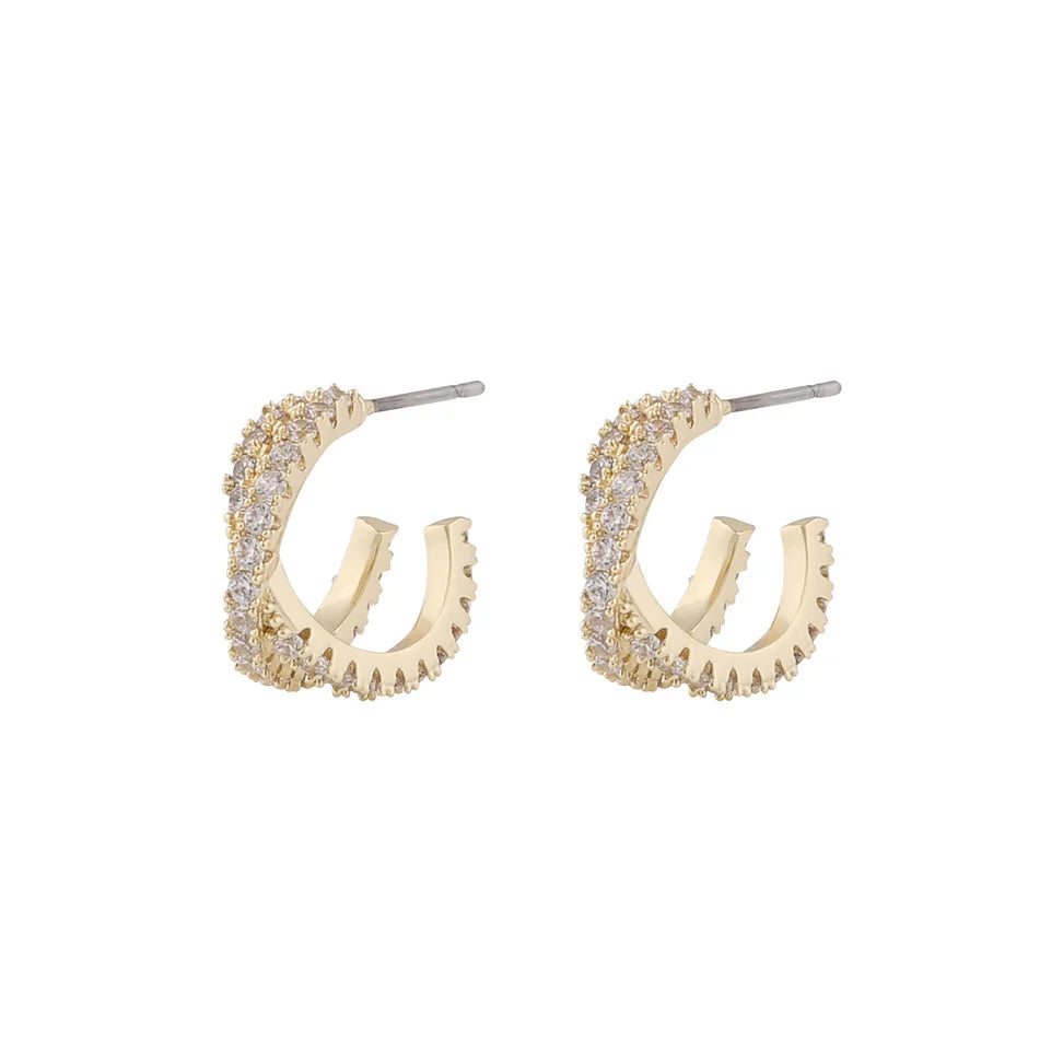 Fanny Double Oval Eyrnalokkar Gull