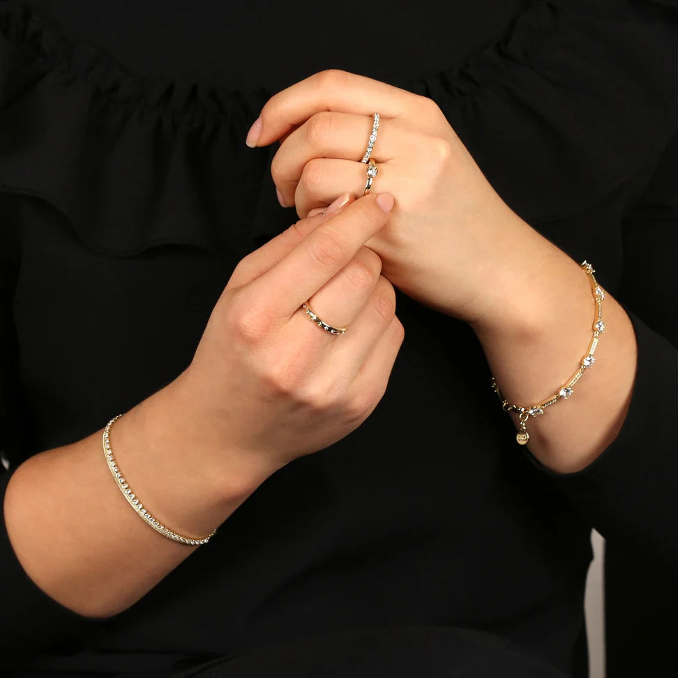 Rio Thin Stone Hringur Gold