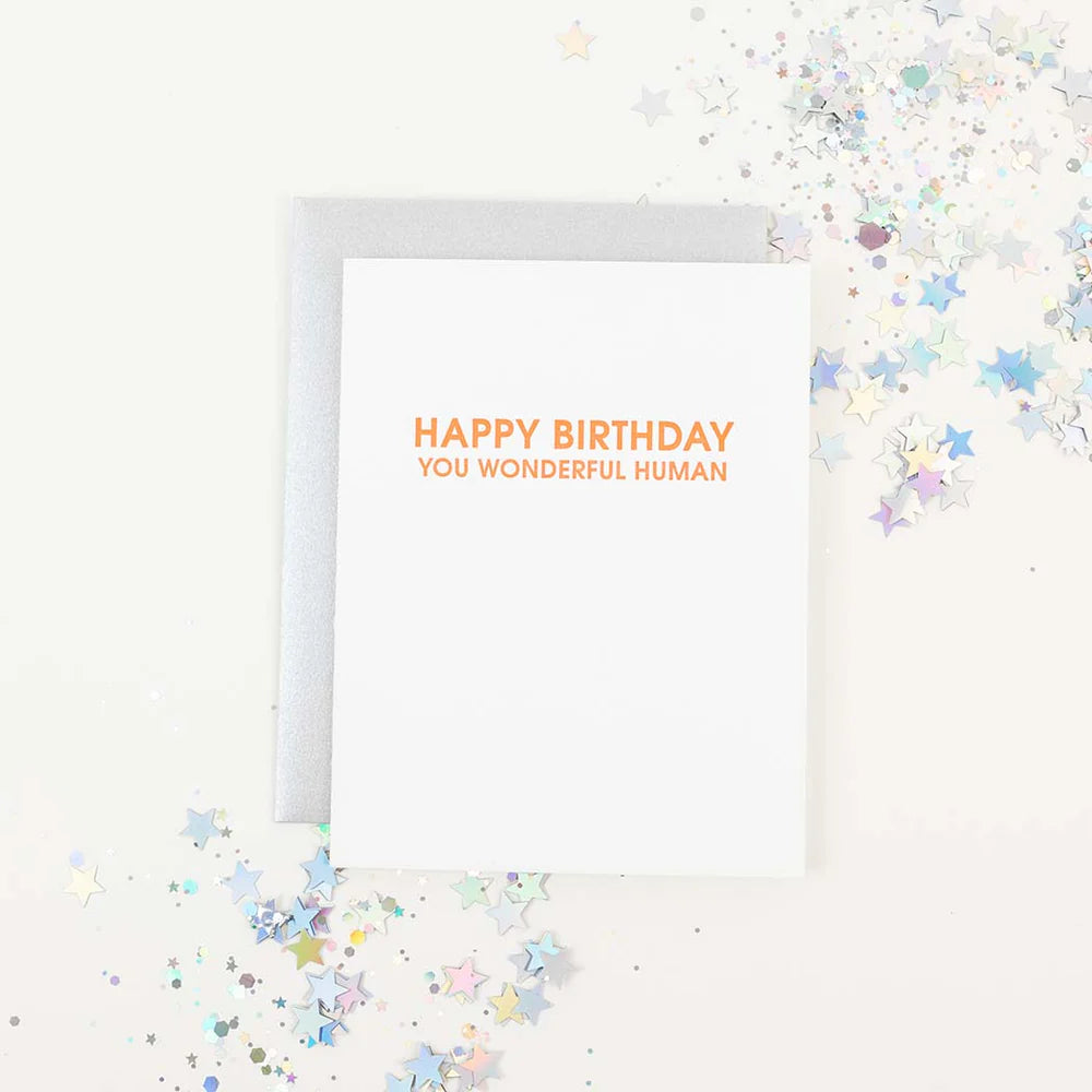 Tækifæriskort &quot;Happy Birthday You Wonderful Human&quot;