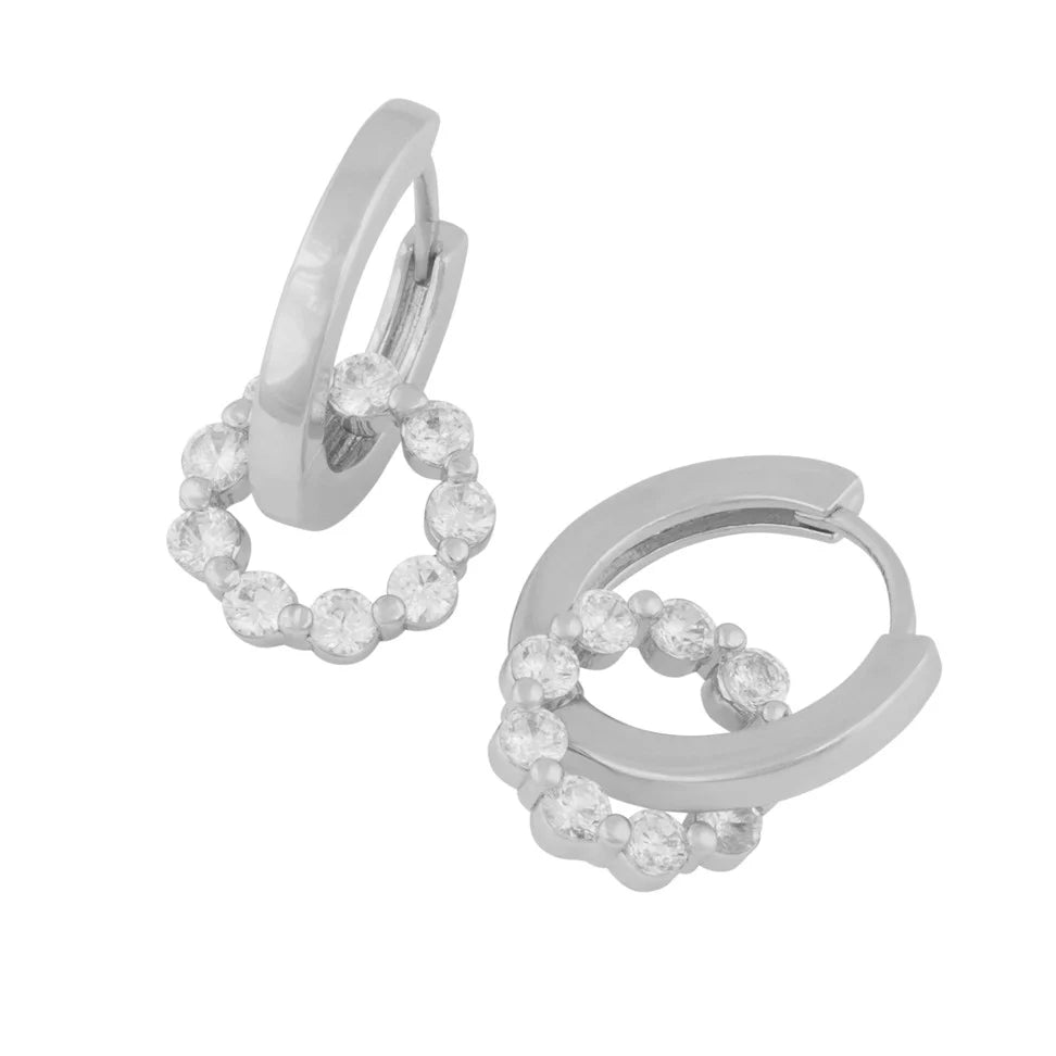 Eira Crystal Circle Eyrnalokkar Silfur