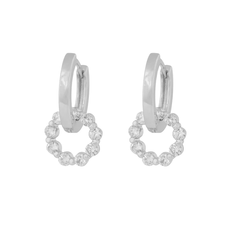 Eira Crystal Circle Eyrnalokkar Silfur