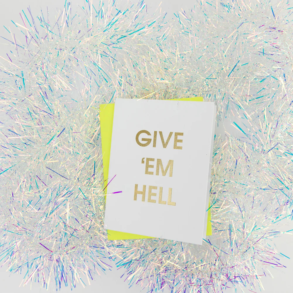 Tækifæriskort "Give 'em hell"