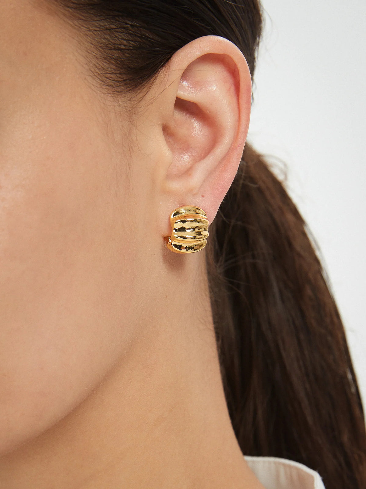 Ribbed Hoops Eyrnalokkar