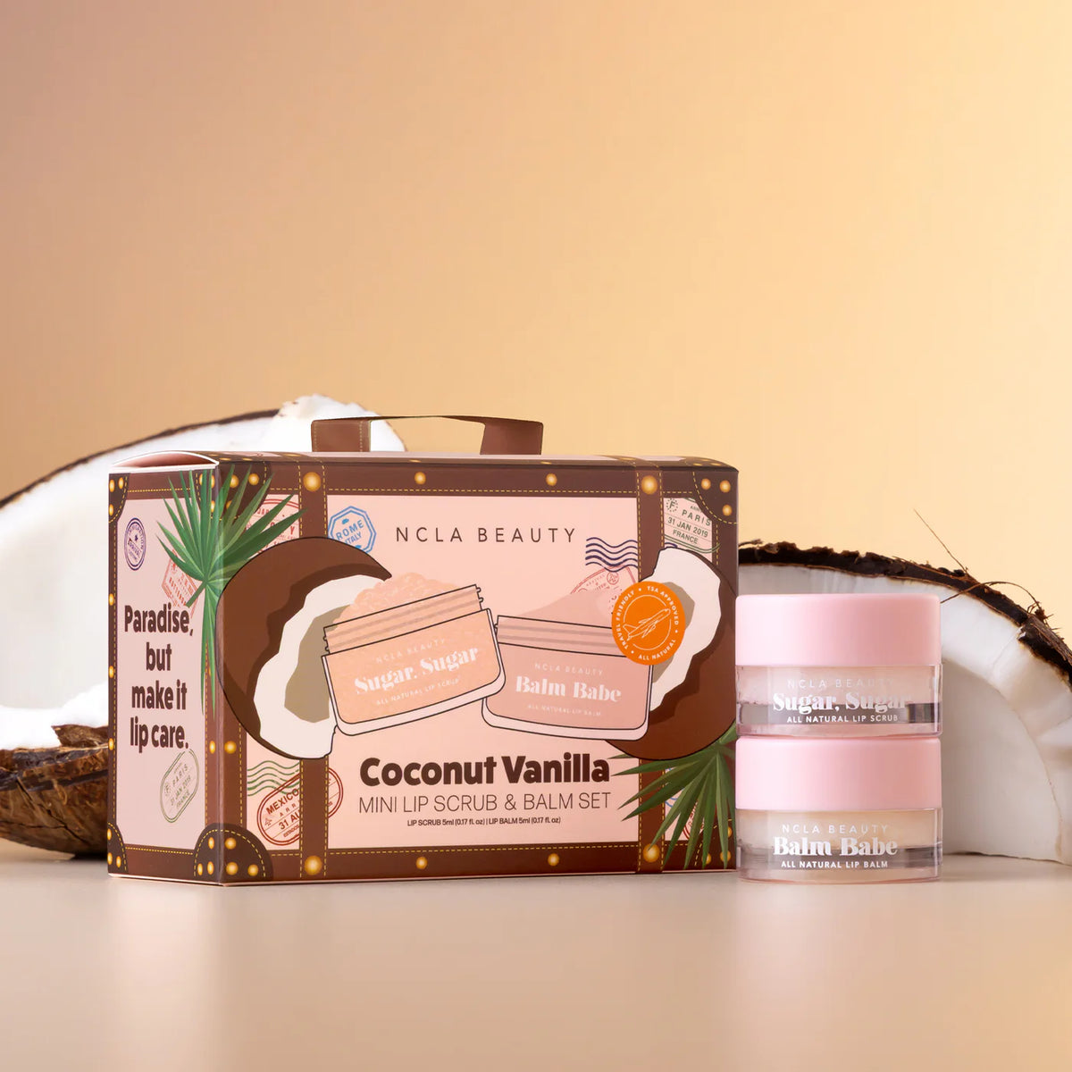 Gjafasett - Lip Balm & Lip Scrub - Coconut Vanilla
