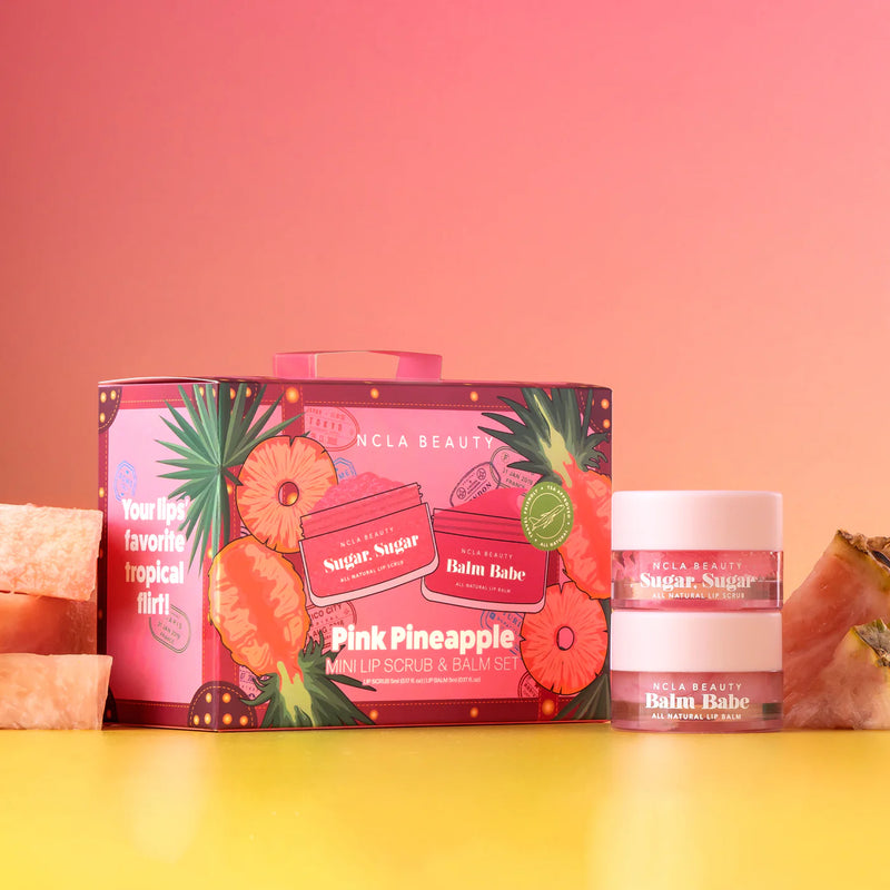 Gjafasett - Lip Balm & Lip Scrub - Pink Pineapple