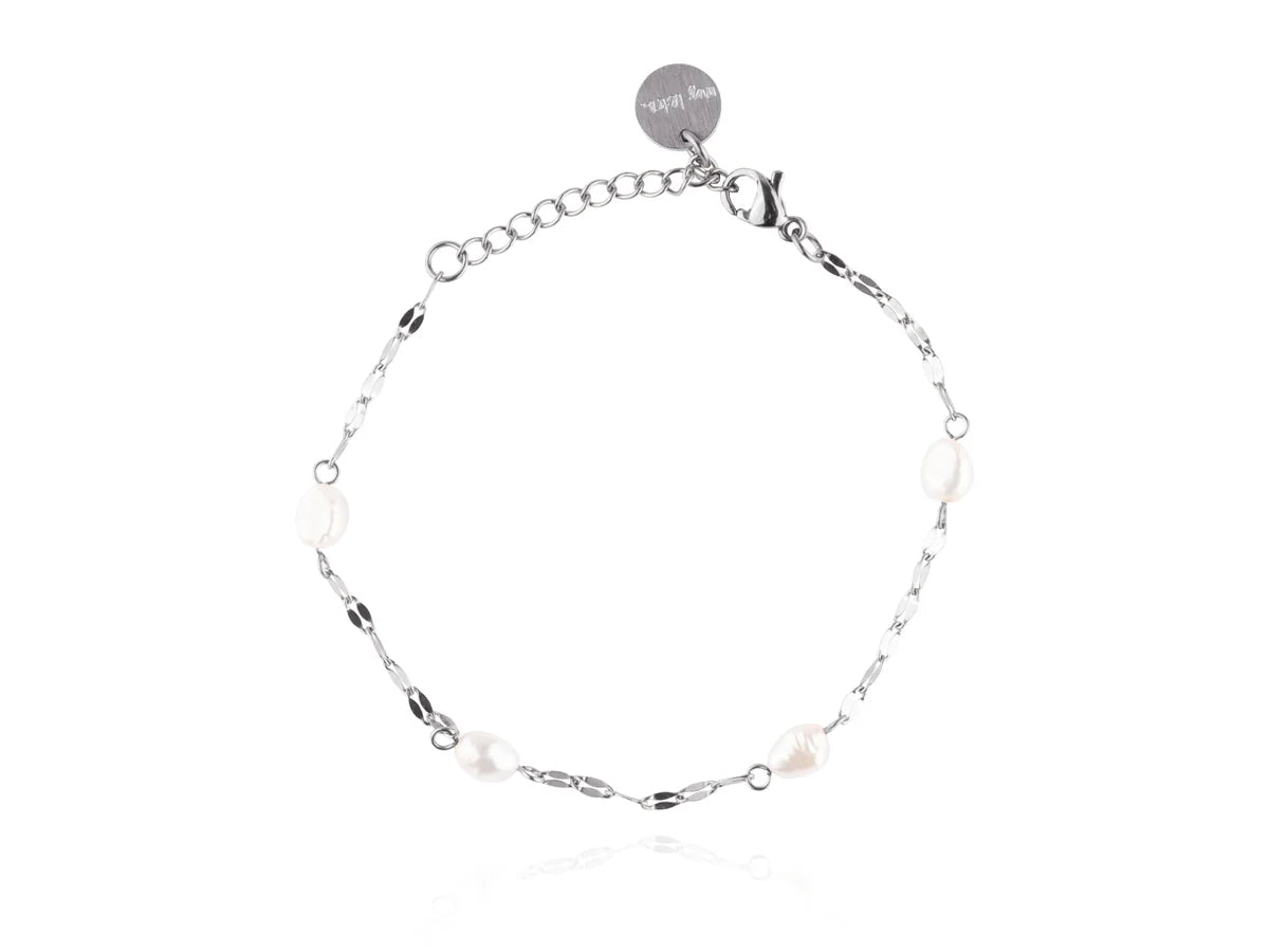 Timo Armband með Perlu Silfur