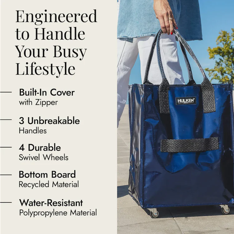 Hulken® Original Rolling Tote Bag Midnight Blue