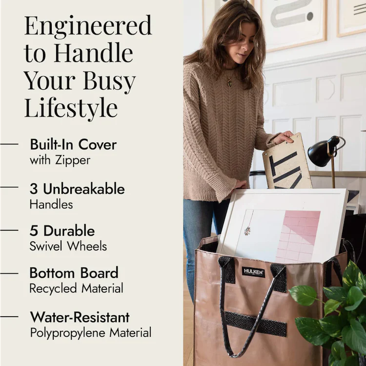 Hulken® Original Rolling Tote Bag Rose Gold