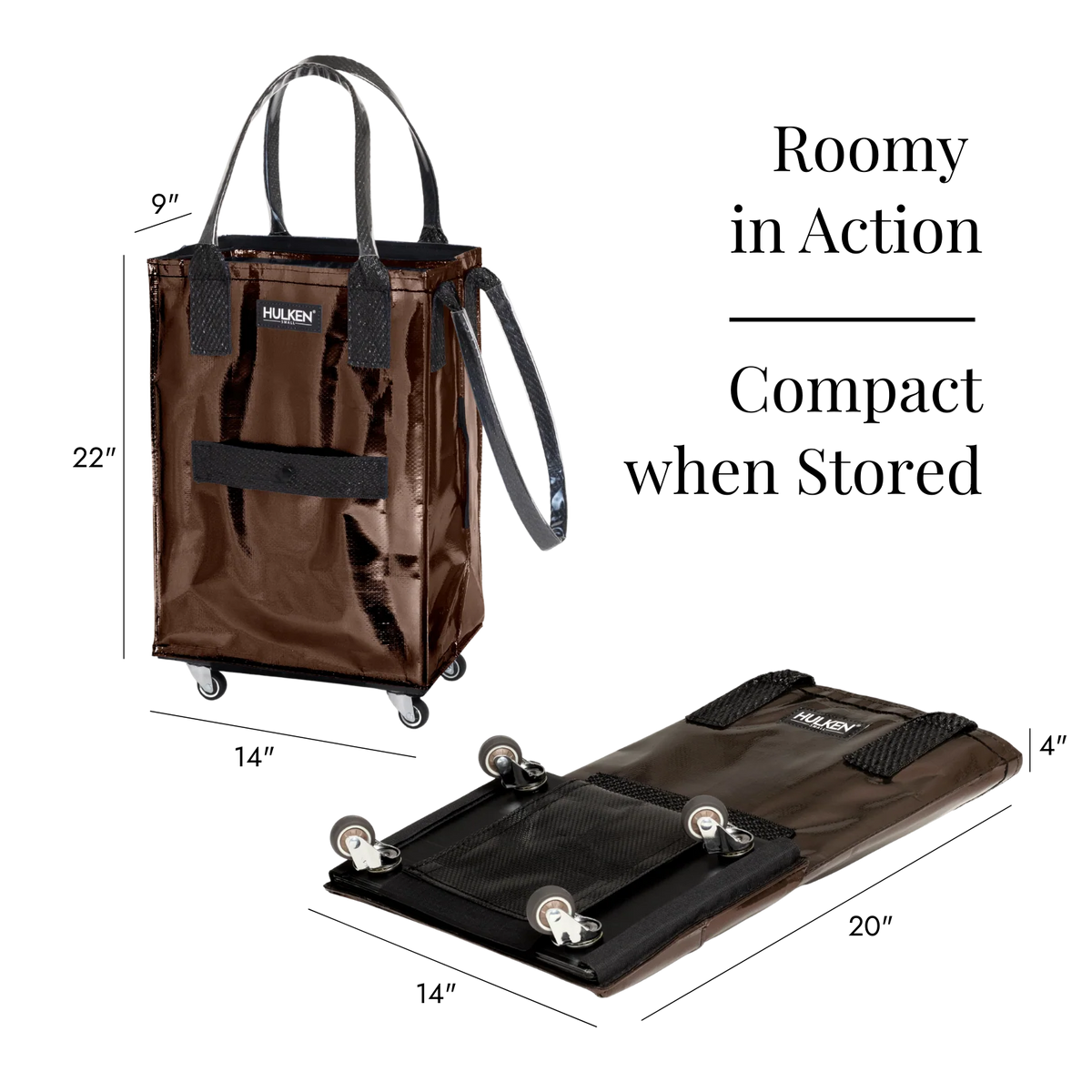 Hulken® Original Rolling Tote Bag Chocolate