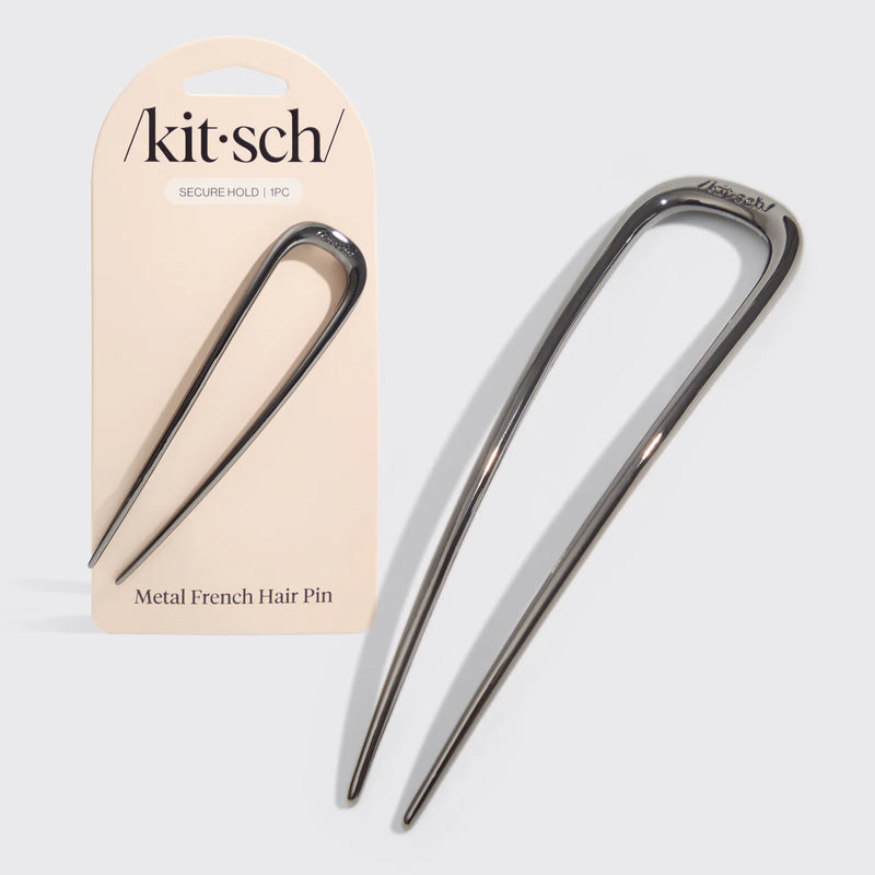 French Hair Pin - Hematite