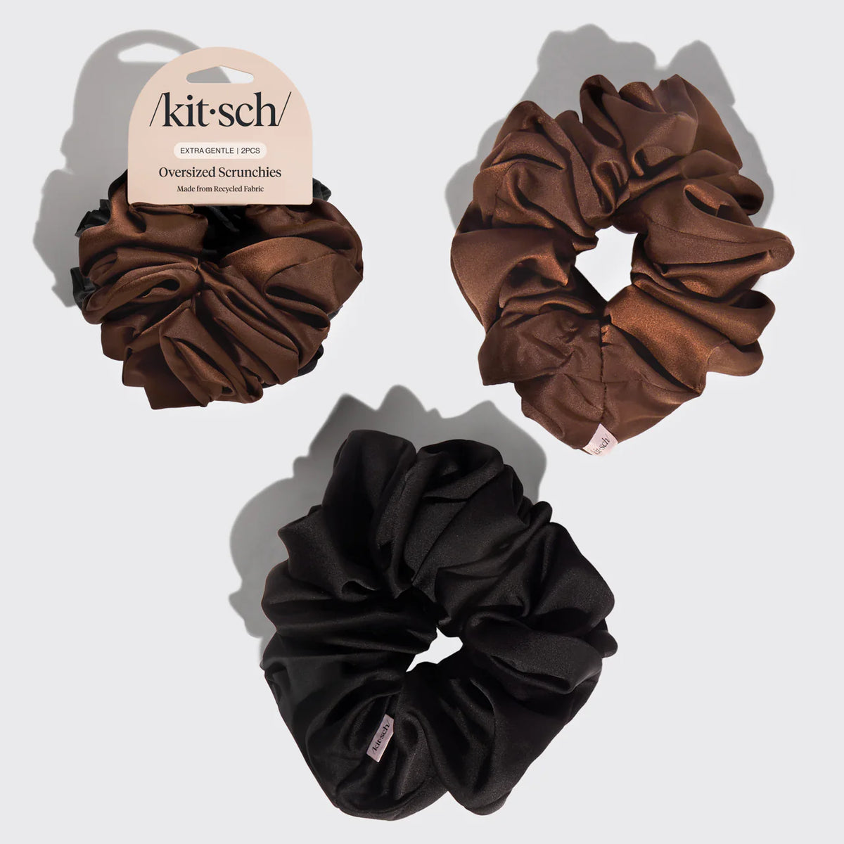 Oversized Scrunchies Black & Chocolate - 2. stk.