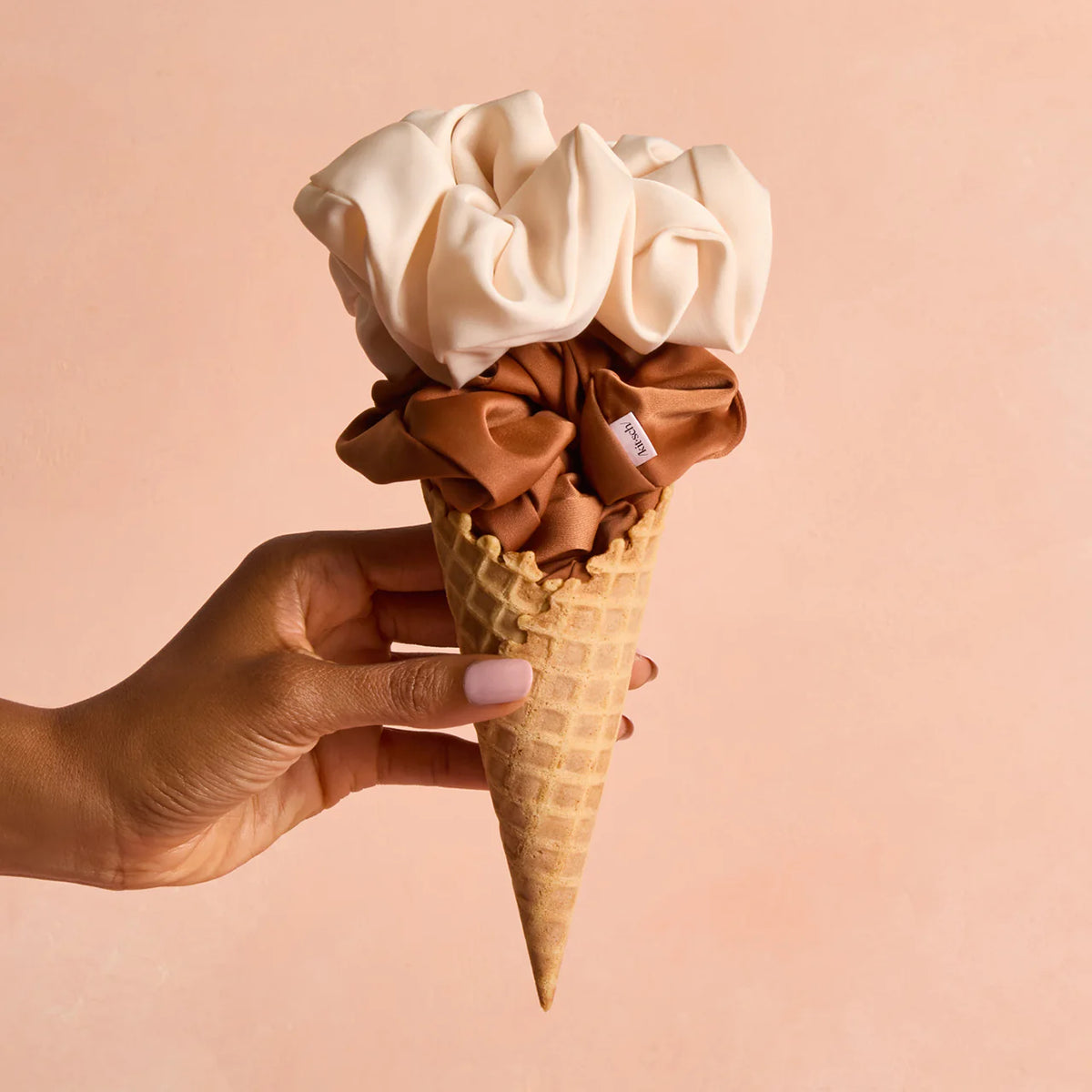 Oversized Scrunchies Cream & Carmel - 2. stk.