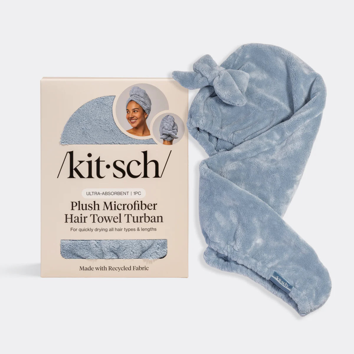 Hárhandklæði Microfiber Blátt