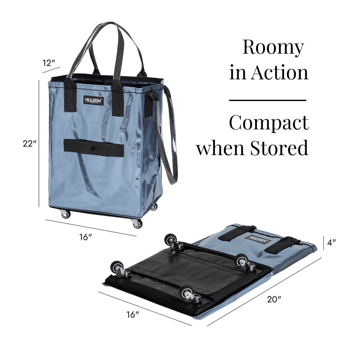 Hulken® Original Rolling Tote Bag Crystal Blue