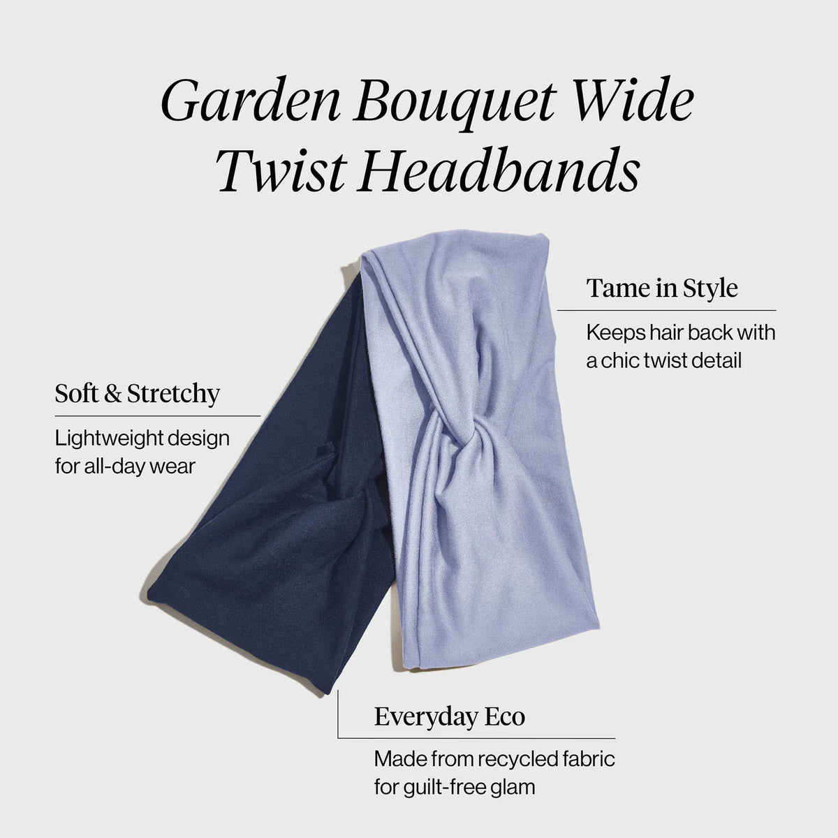 Hárband 2 stk. Ljósblátt/Dökkblátt