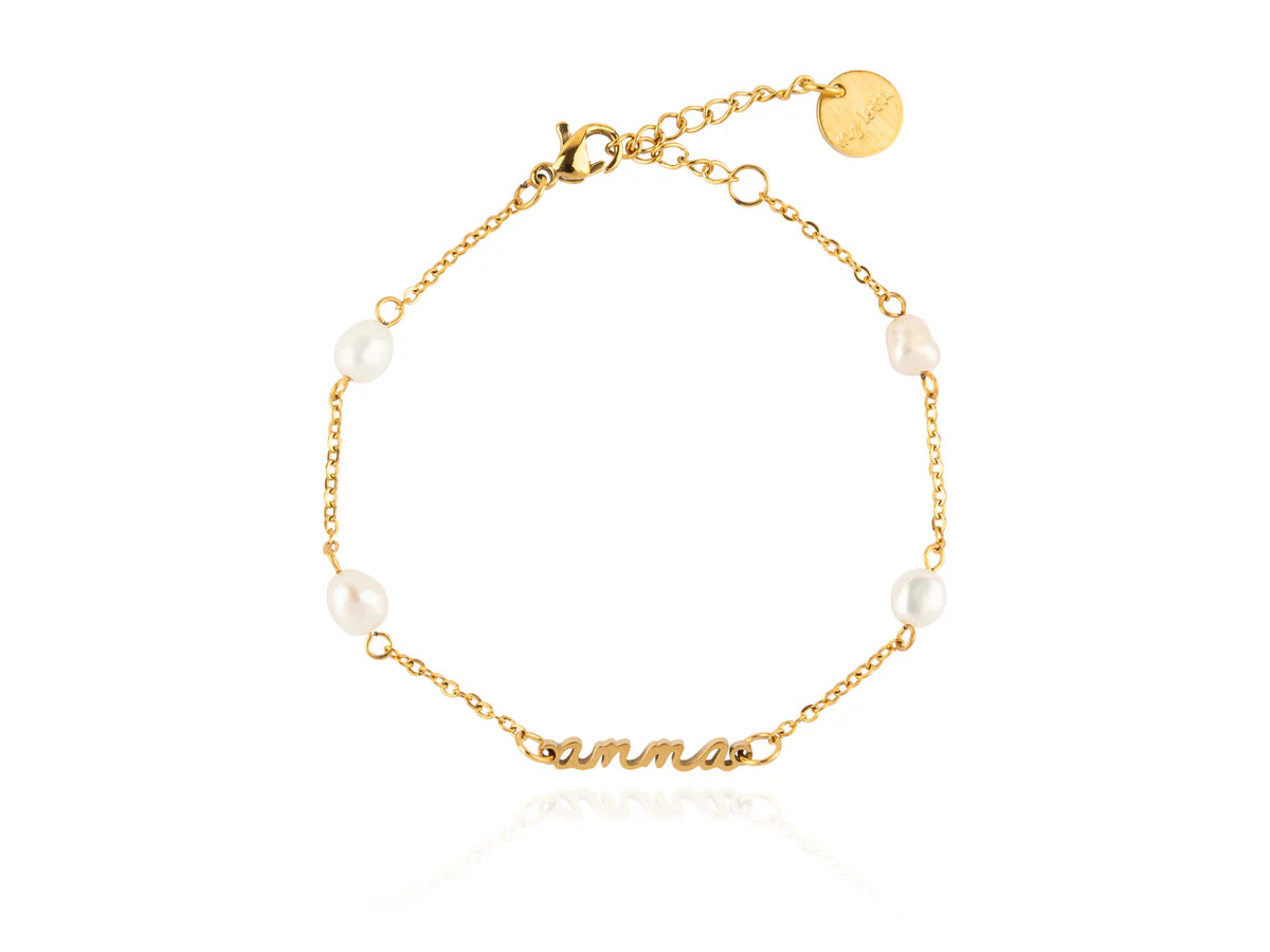 Amma Perlu Armband Gyllt