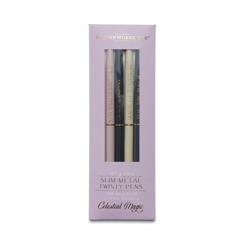 Twisty Slim Metal Pen Set - Celestial 4. stk.