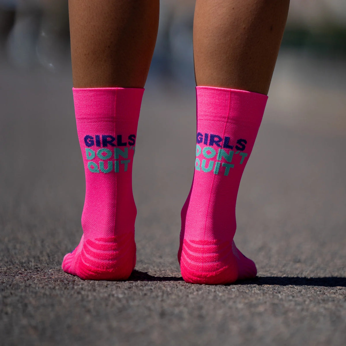 Hlaupasokkar Girls Don't Quit - Pink
