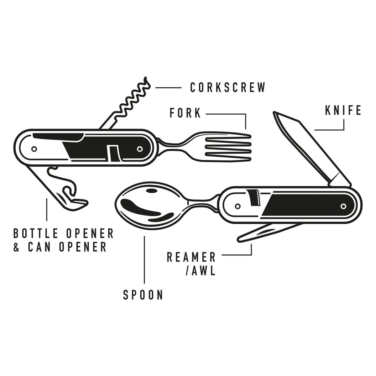 Wood Camping Cutlery Tool