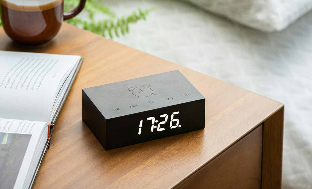 Flip Click Clock Vekjaraklukka Svört