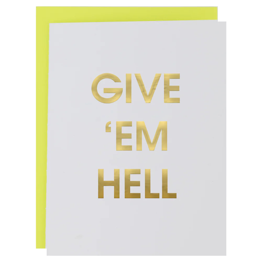 Tækifæriskort "Give 'em hell"