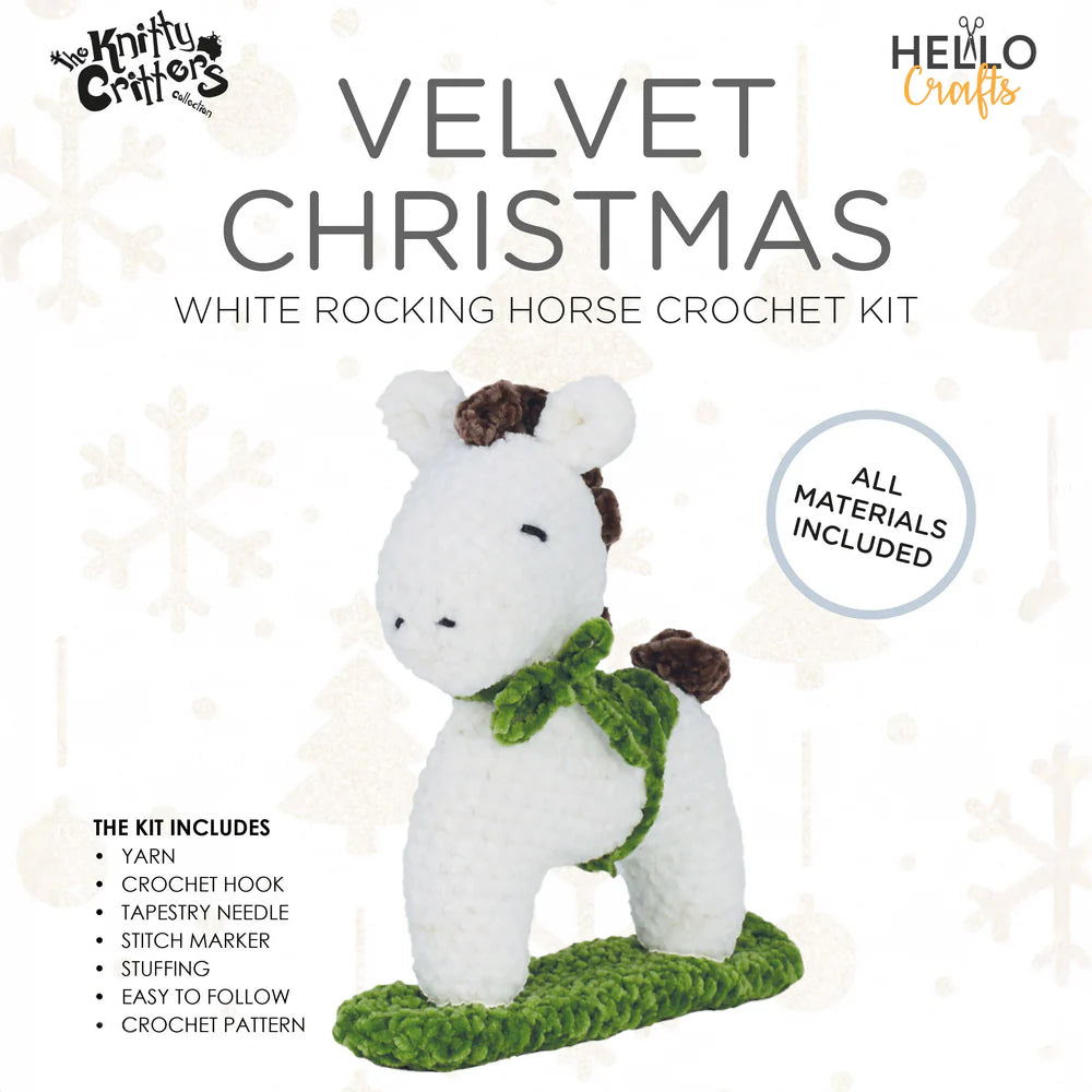 Crochet Kit - Velvet Green Rocking Horse