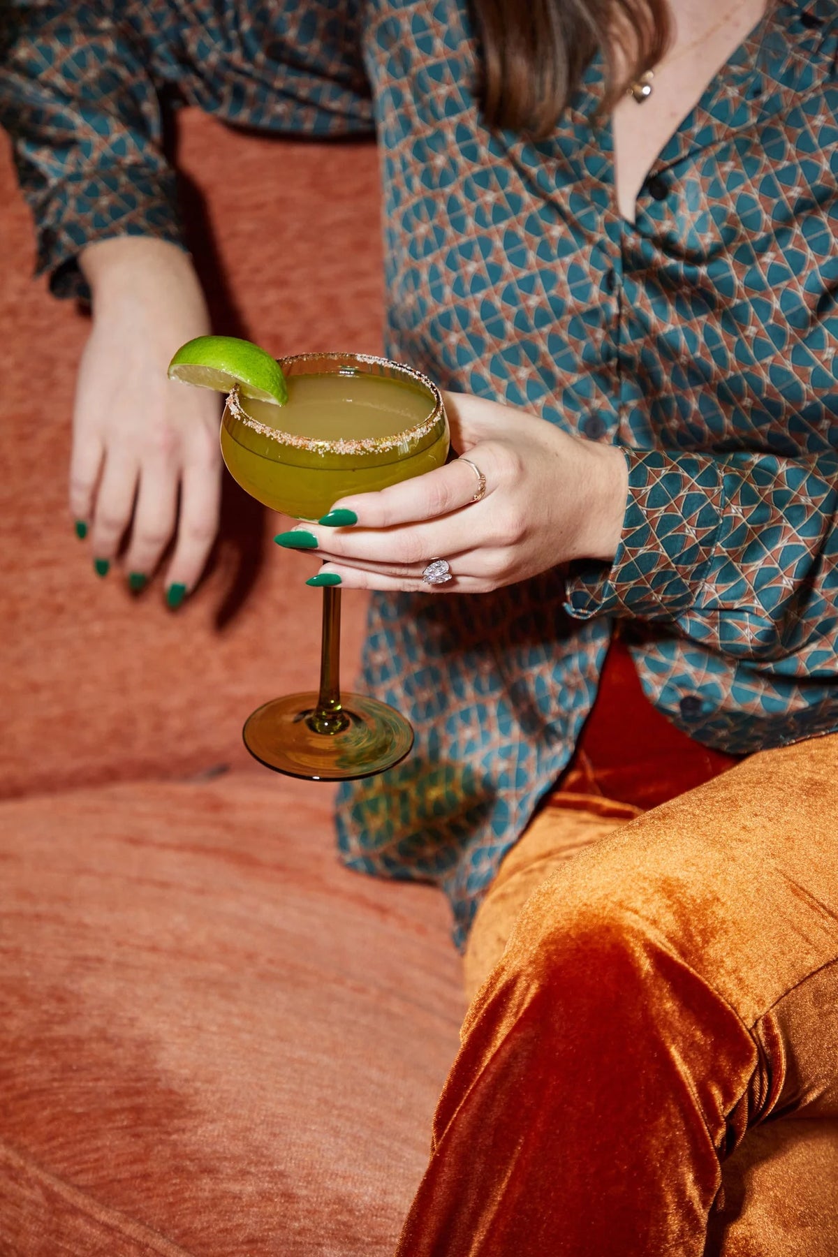 The Lou Coupe Glass - 2 stk. Olive