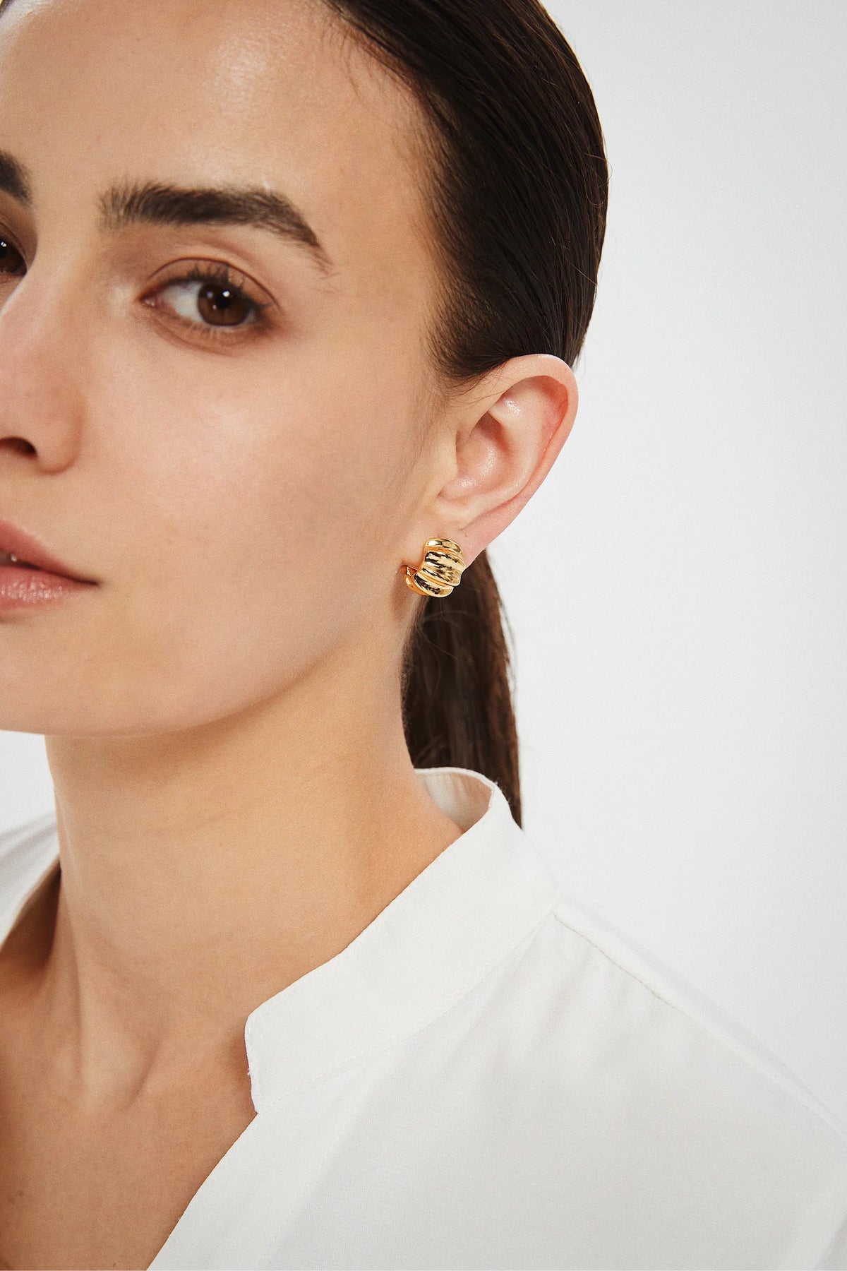 Ribbed Hoops Eyrnalokkar