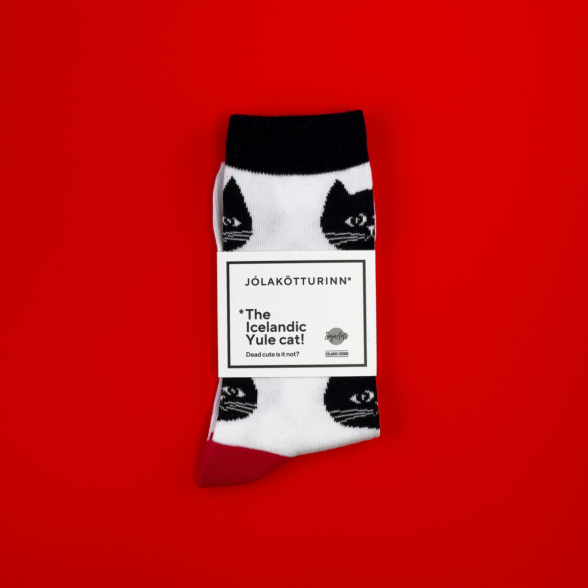 Jólaköttur Sokkar Hvítir