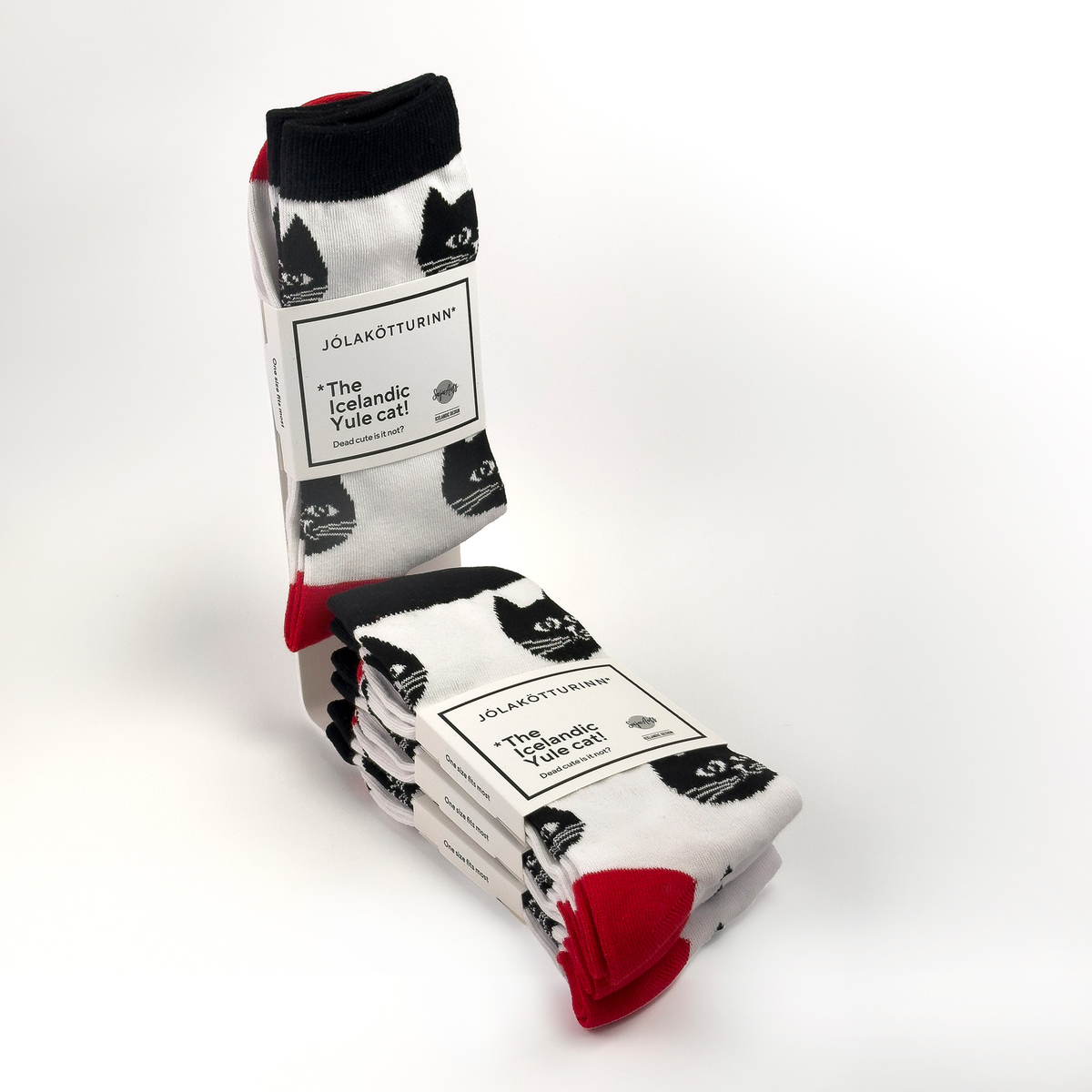 Jólaköttur Sokkar Hvítir