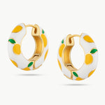 Eyrnalokkar Lemon Gold Ceramic Hoop