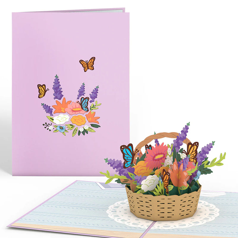 Flower Basket Pop-Up Kort