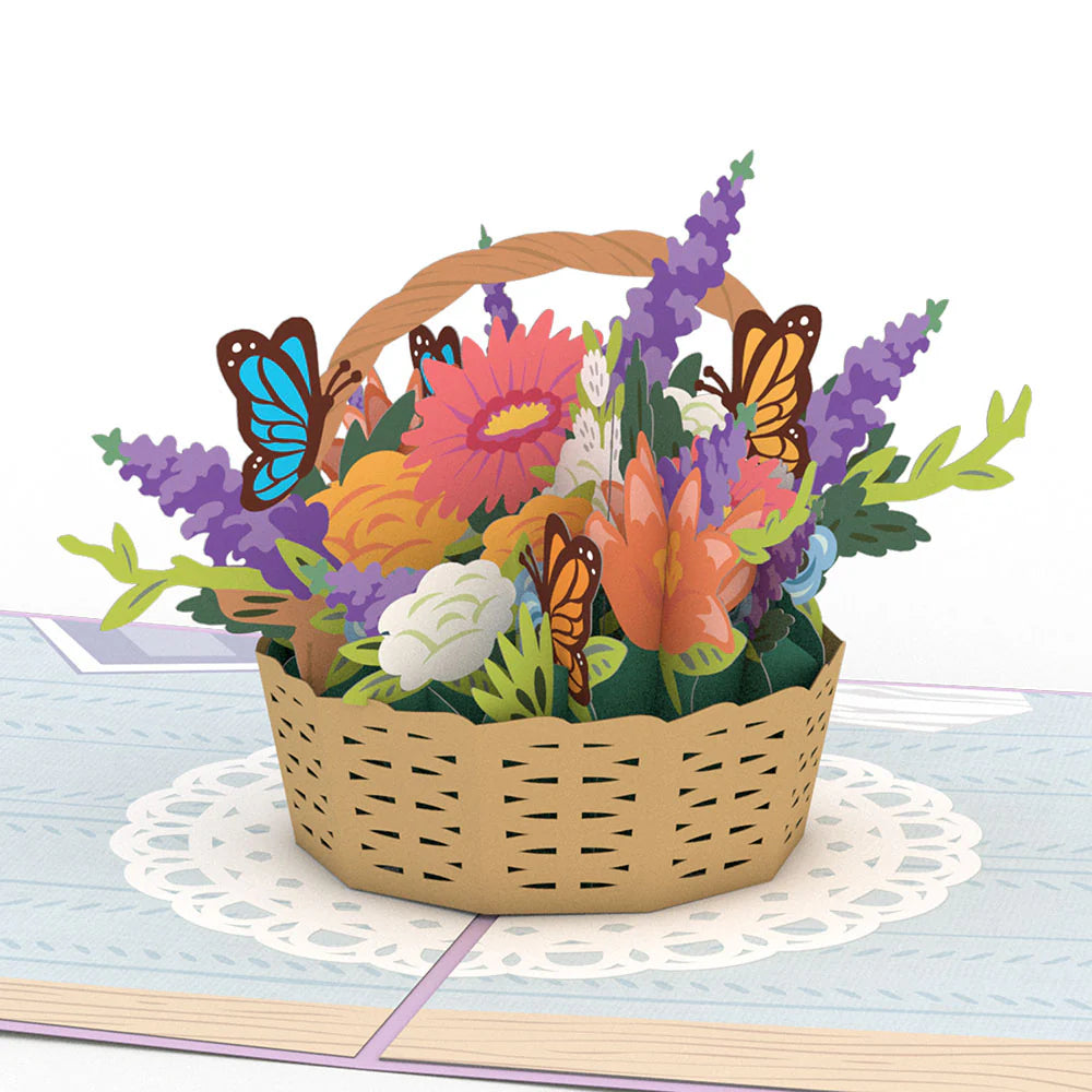 Flower Basket Pop-Up Kort