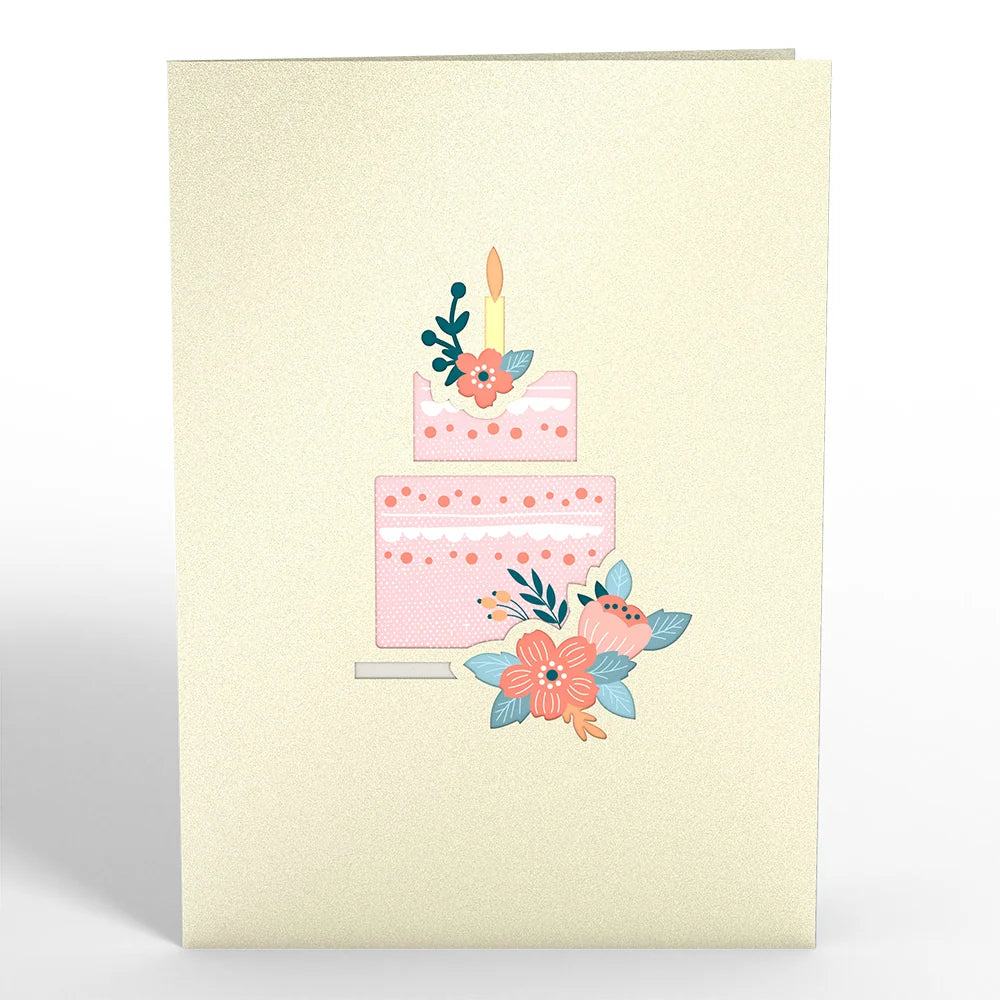 Floral Birthday Cake Pop-Up Card