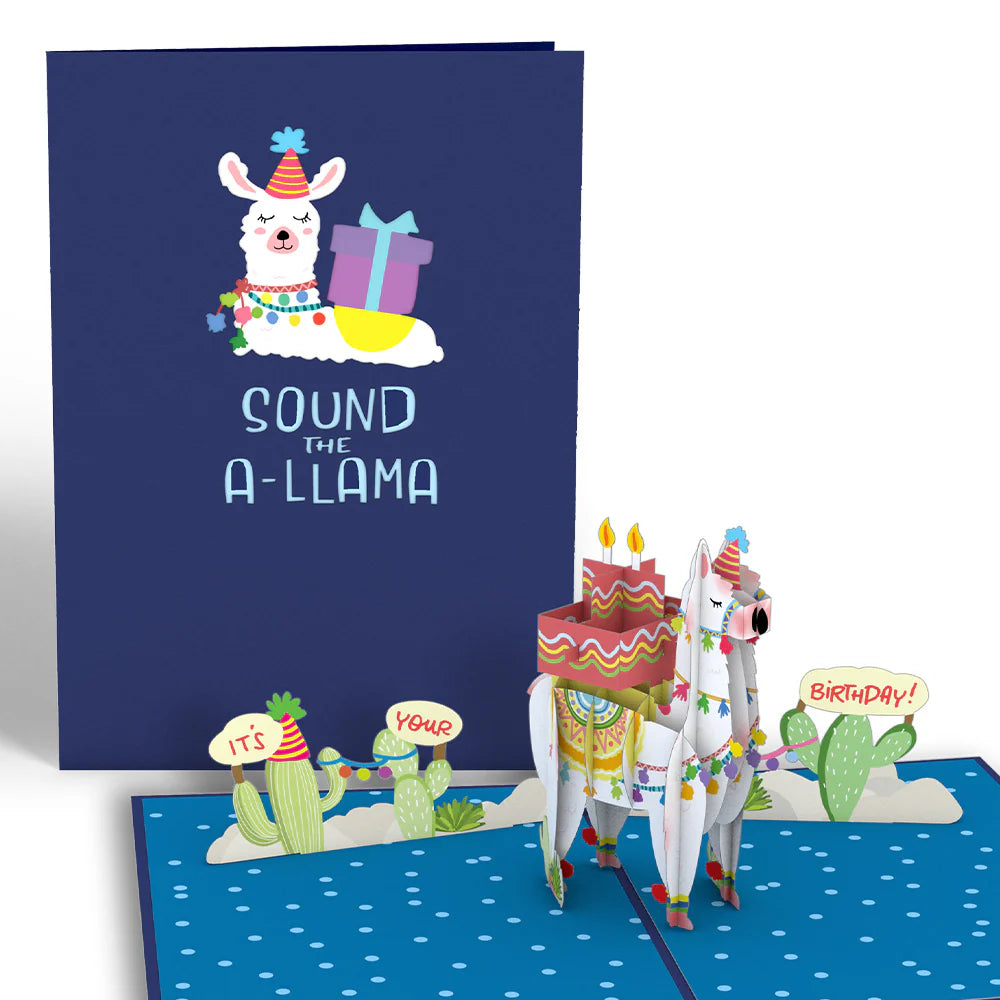 Happy Birthday Llama Pop-Up Kort