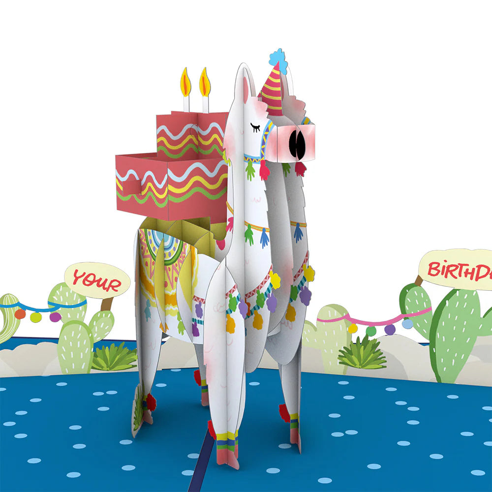 Happy Birthday Llama Pop-Up Kort