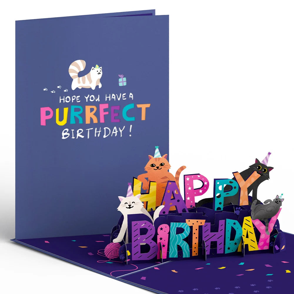 Happy Birthday Cat's Pop-Up Card