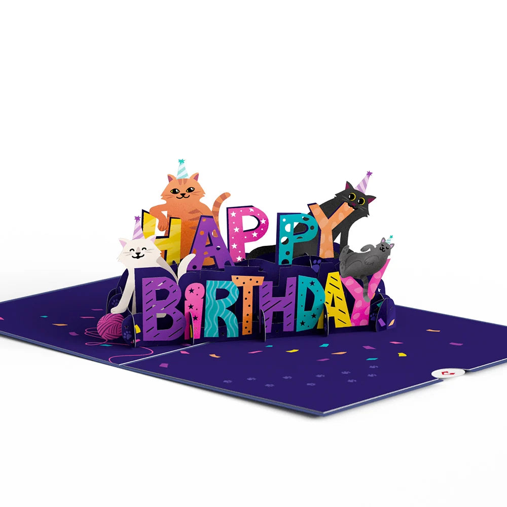 Happy Birthday Cat's Pop-Up Card