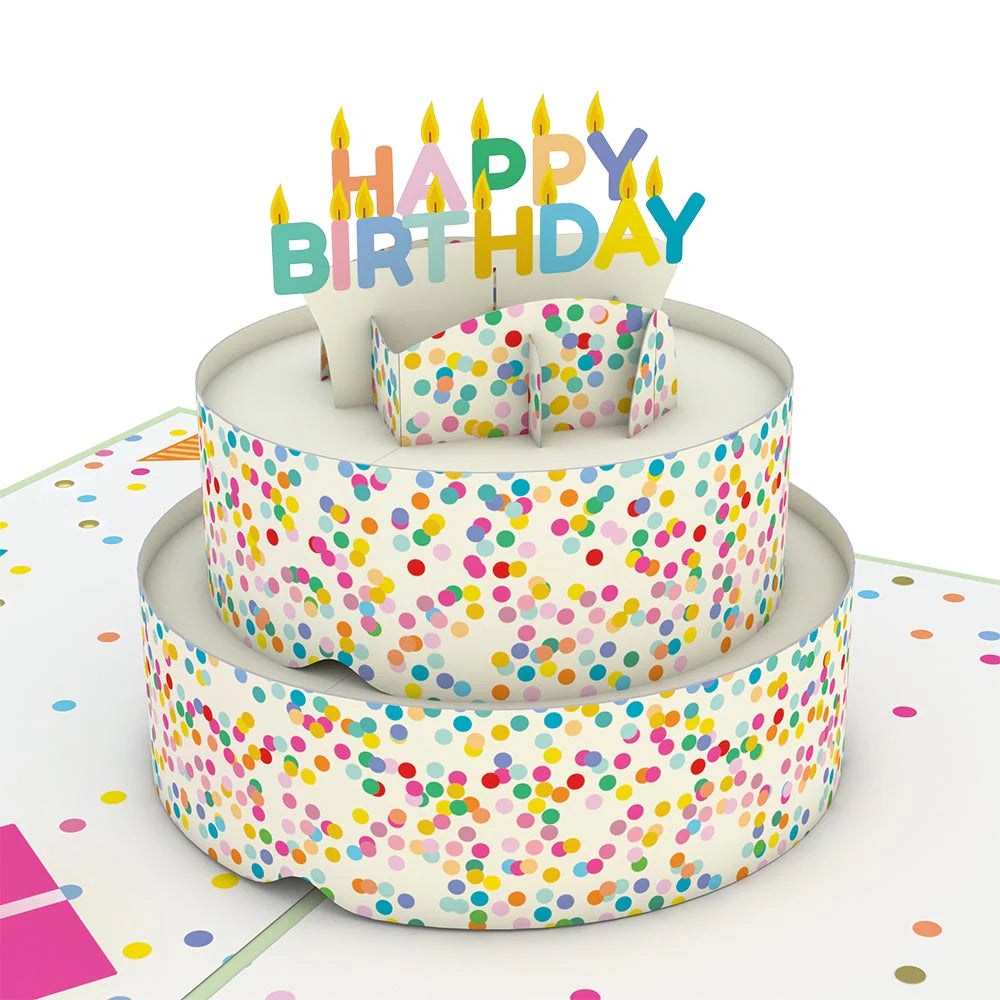 Sprinkles Birthday Cake Pop-Up Kort
