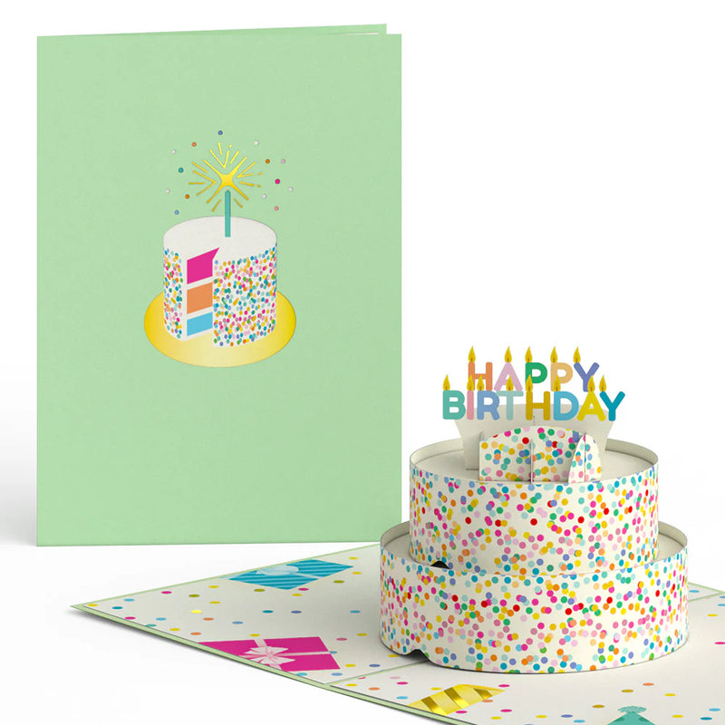 Sprinkles Birthday Cake Pop-Up Kort