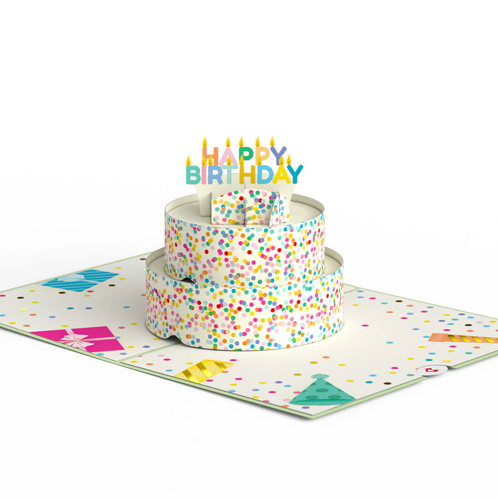 Sprinkles Birthday Cake Pop-Up Kort