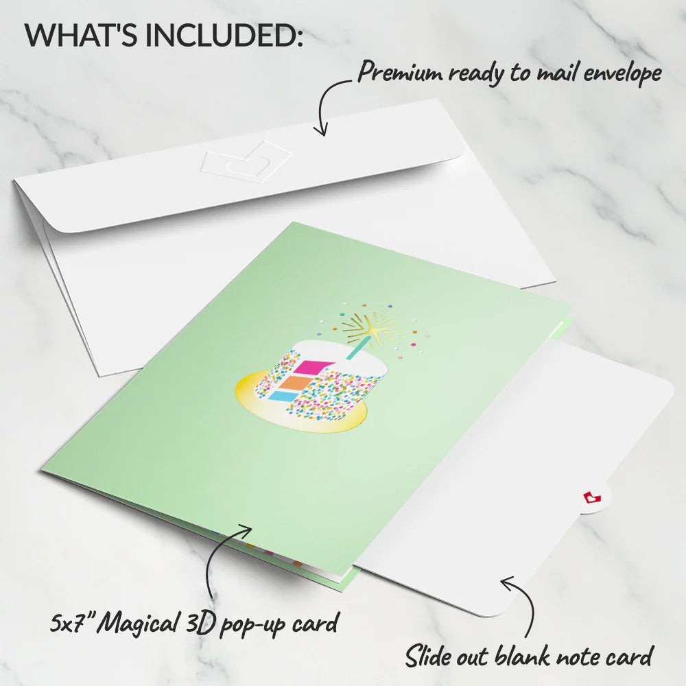 Sprinkles Birthday Cake Pop-Up Kort