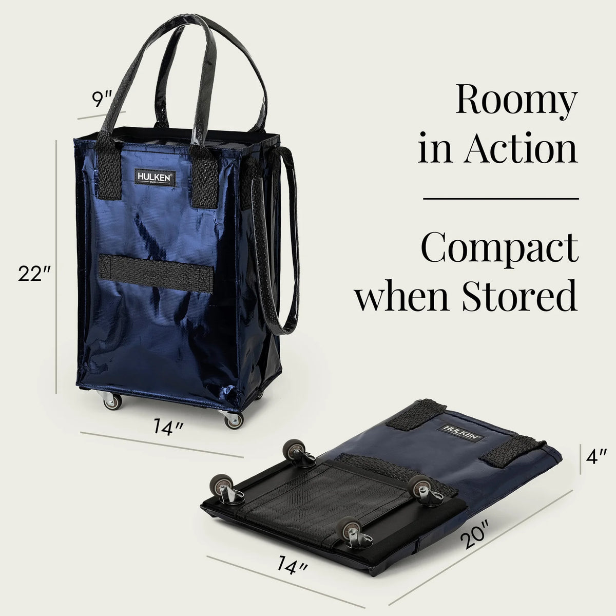 Hulken® Original Rolling Tote Bag Midnight Blue